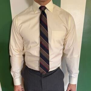 Brooks Brothers Ivory Regent Fit Long Sleeve Dress Shirt